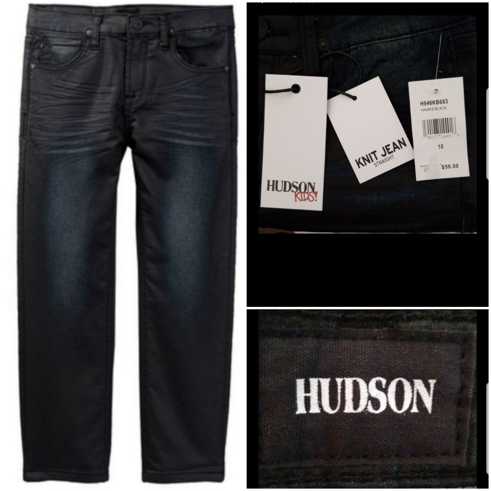 Hudson Jeans Knit Denim Straight Leg Jeans Whisker